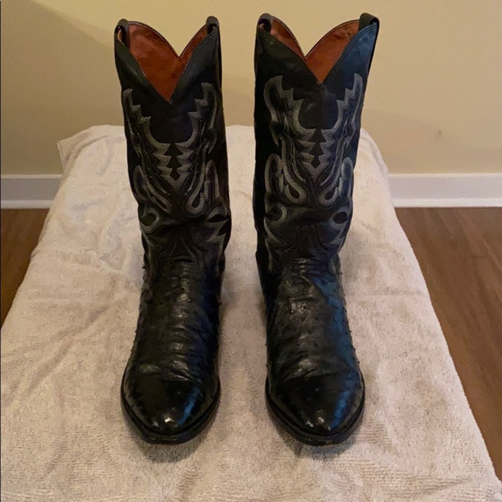 Dan Post Ostrich and Leather sole boots 10.5 EW